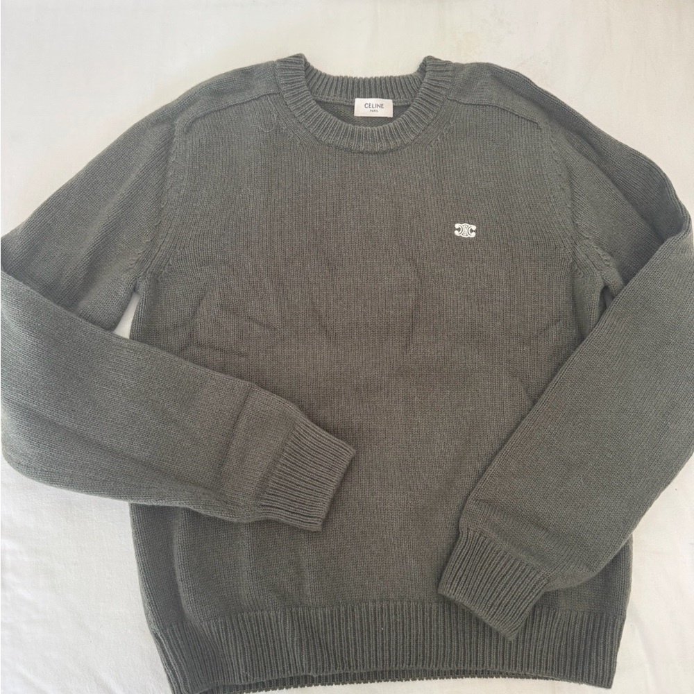 Celine Dark Gray Women's Crew Neck Sweater